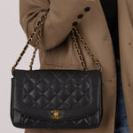Ultra - Rare Chanel 1996 Caviar Medium Diana 24K GP - FashioNica