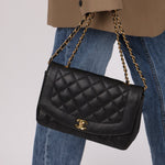 Ultra - Rare Chanel 1996 Caviar Medium Diana 24K GP - FashioNica
