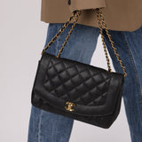 Ultra - Rare Chanel 1996 Caviar Medium Diana 24K GP - FashioNica