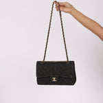 Ultra - Rare Chanel 1997 Black Denim Medium Double Flap - FashioNica