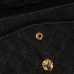 Ultra - Rare Chanel 1997 Black Denim Medium Double Flap - FashioNica