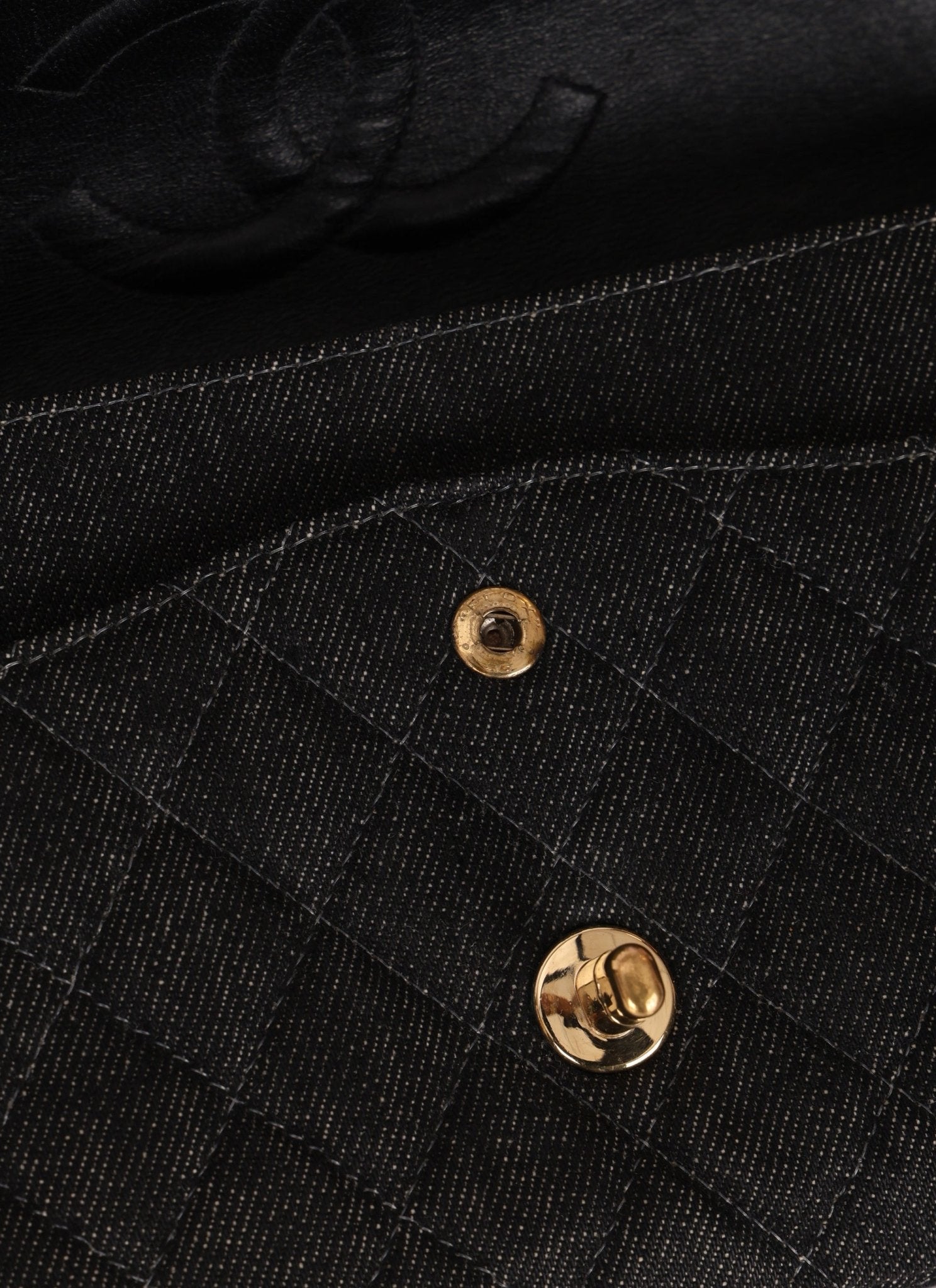 Ultra - Rare Chanel 1997 Black Denim Medium Double Flap - FashioNica