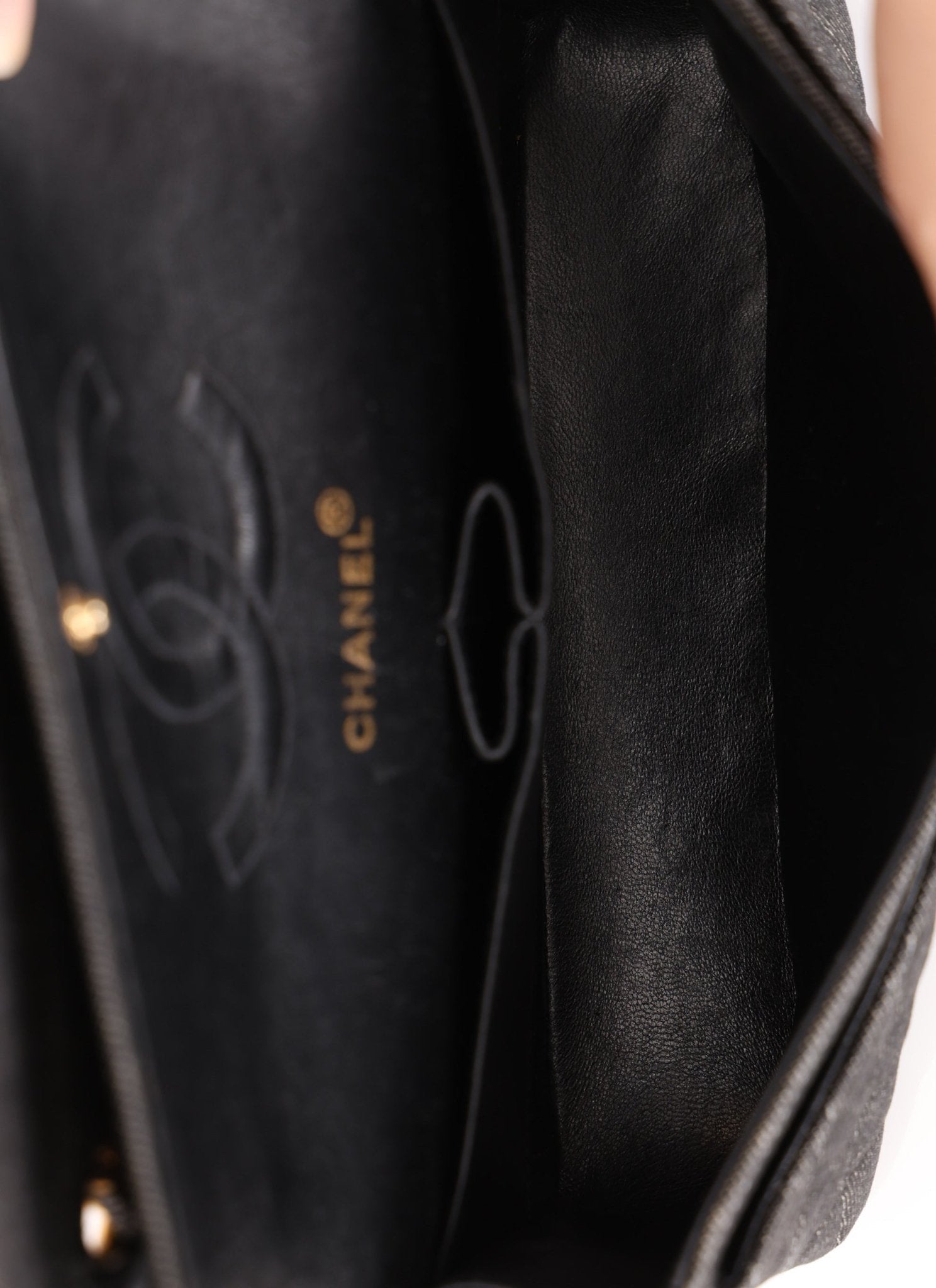 Ultra - Rare Chanel 1997 Black Denim Medium Double Flap - FashioNica