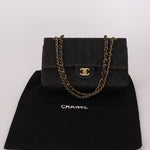 Ultra - Rare Chanel 1997 Black Denim Medium Double Flap - FashioNica
