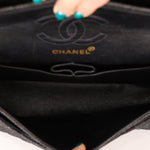 Ultra - Rare Chanel 1997 Black Denim Small Classic Double Flap 24K GP - FashioNica