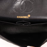 Ultra - Rare Chanel 1997 Black Denim Small Double Flap 24k GP - FashioNica