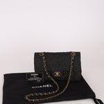 Ultra - Rare Chanel 1997 Black Denim Small Double Flap 24k GP - FashioNica