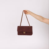 Ultra - Rare Chanel 1998 Embroidered Camellia Small Classic Flap 24k GP - FashioNica