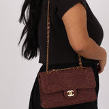 Ultra - Rare Chanel 1998 Embroidered Camellia Small Classic Flap 24k GP - FashioNica