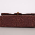 Ultra - Rare Chanel 1998 Embroidered Camellia Small Classic Flap 24k GP - FashioNica