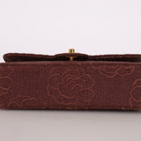Ultra - Rare Chanel 1998 Embroidered Camellia Small Classic Flap 24k GP - FashioNica