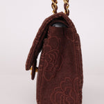 Ultra - Rare Chanel 1998 Embroidered Camellia Small Classic Flap 24k GP - FashioNica