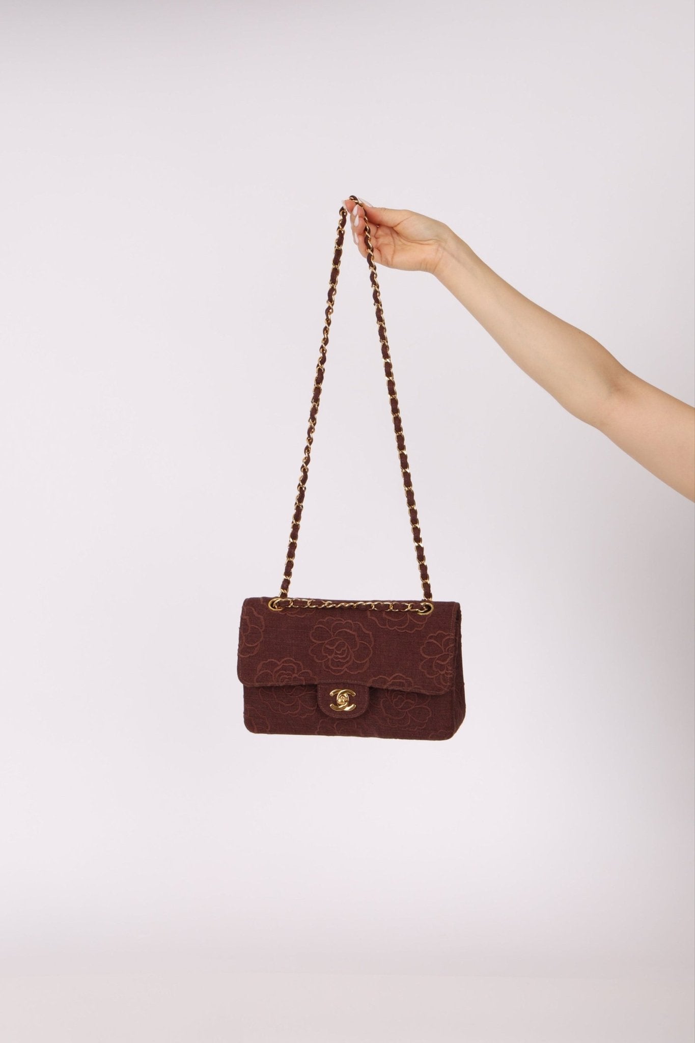 Ultra - Rare Chanel 1998 Embroidered Camellia Small Classic Flap 24k GP - FashioNica