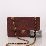 Ultra - Rare Chanel 1998 Embroidered Camellia Small Classic Flap 24k GP - FashioNica