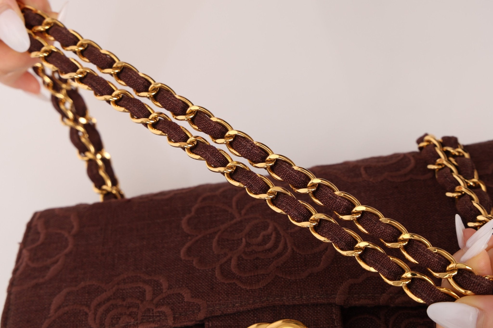 Ultra - Rare Chanel 1998 Embroidered Camellia Small Classic Flap 24k GP - FashioNica