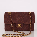 Ultra - Rare Chanel 1998 Embroidered Camellia Small Classic Flap 24k GP - FashioNica