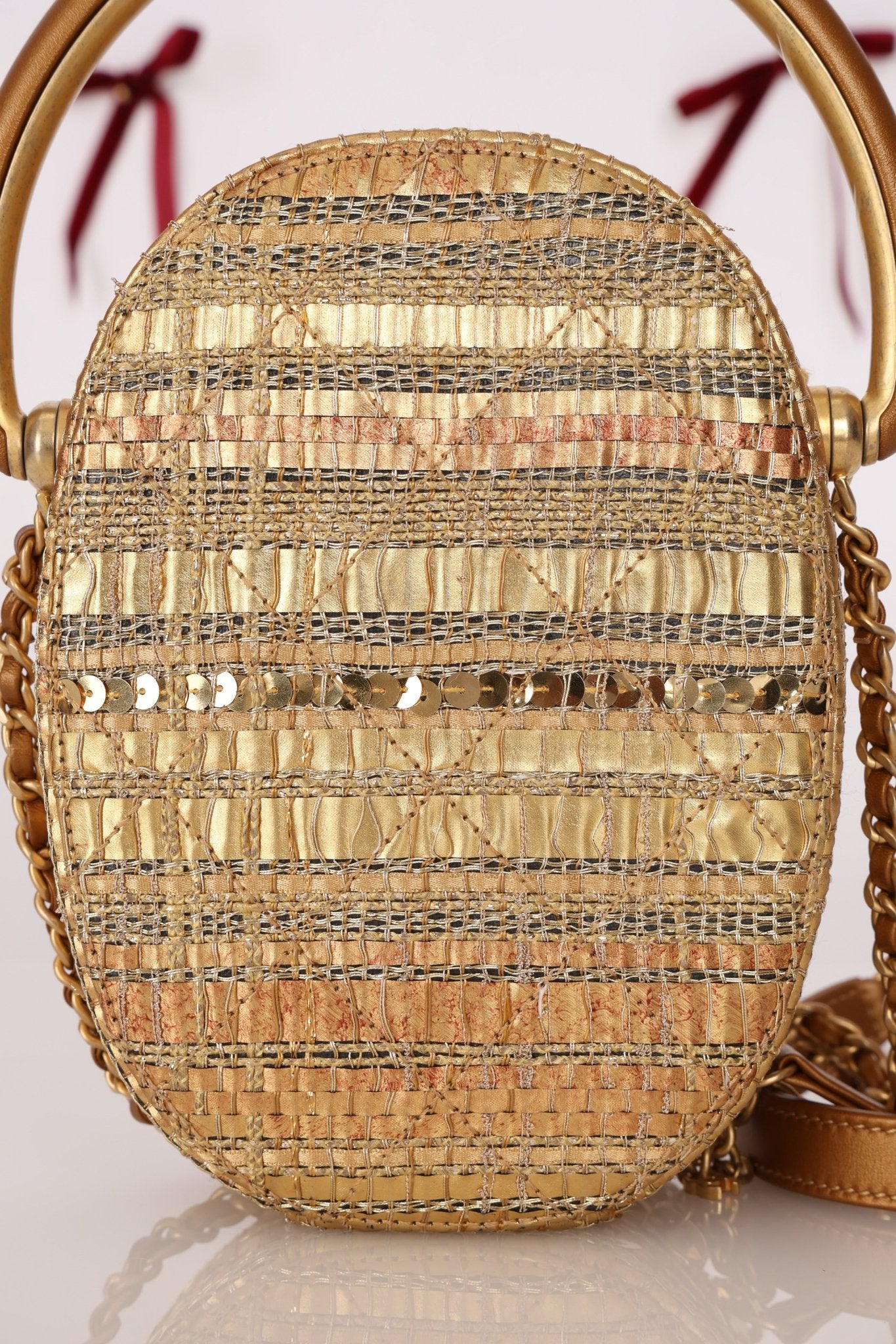 Ultra - Rare Chanel 19A Metallic Tweed & Sequin Paris - Egypt Camera Case - FashioNica