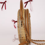 Ultra - Rare Chanel 19A Metallic Tweed & Sequin Paris - Egypt Camera Case - FashioNica