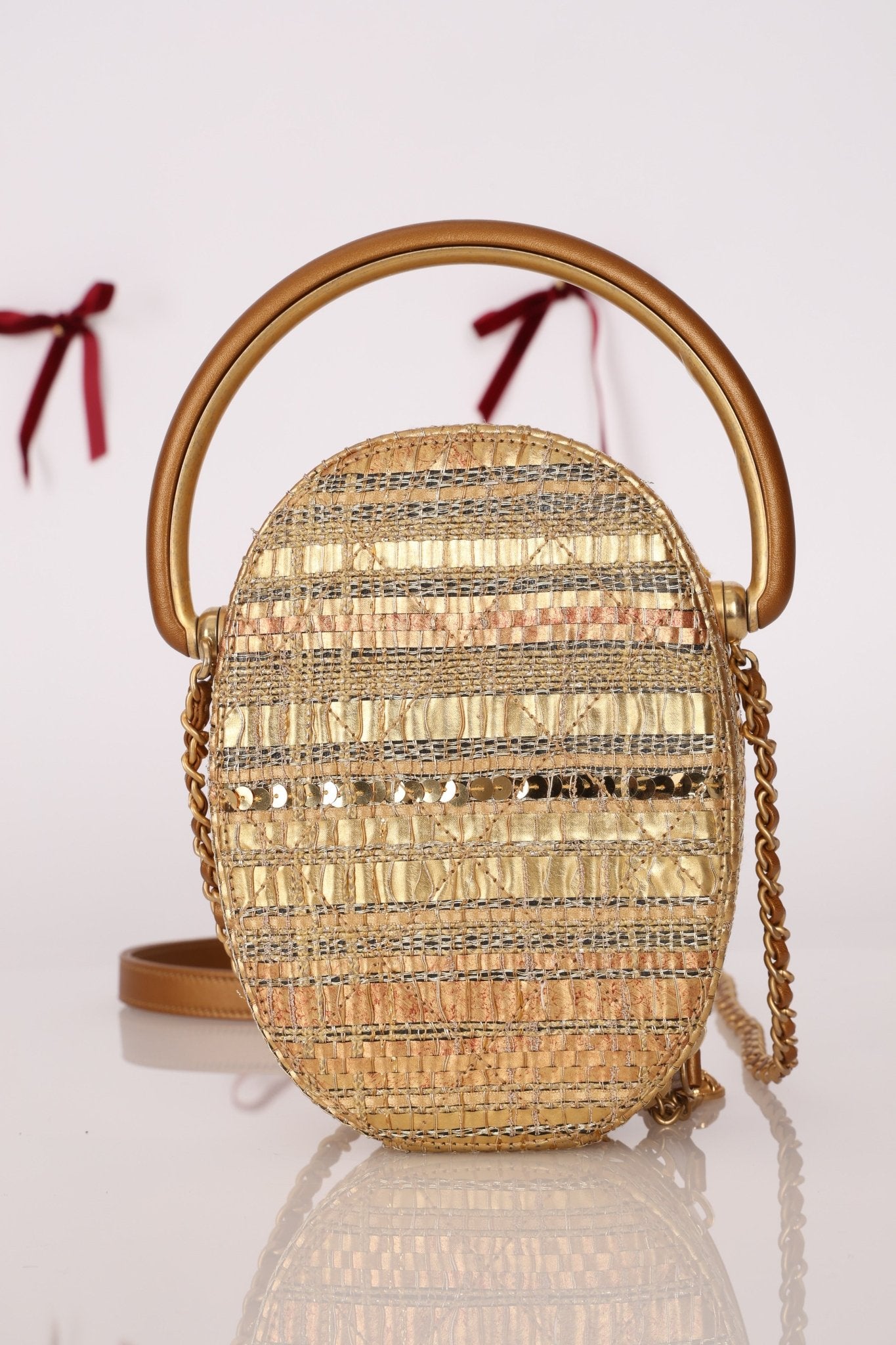 Ultra - Rare Chanel 19A Metallic Tweed & Sequin Paris - Egypt Camera Case - FashioNica