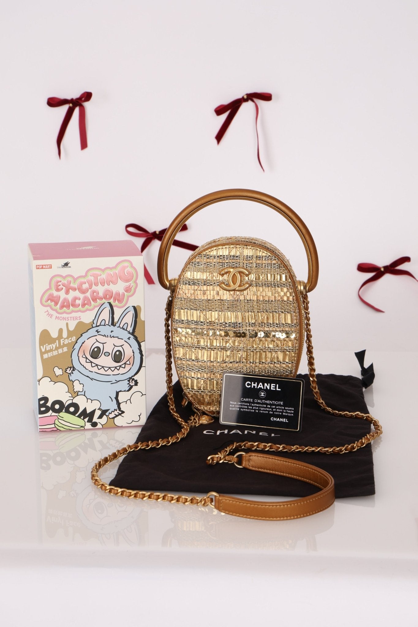 Ultra - Rare Chanel 19A Metallic Tweed & Sequin Paris - Egypt Camera Case - FashioNica