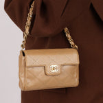 Ultra - Rare Chanel 2001 Iridescent Caviar Mini Half Flap - FashioNica