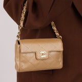 Ultra - Rare Chanel 2001 Iridescent Caviar Mini Half Flap - FashioNica