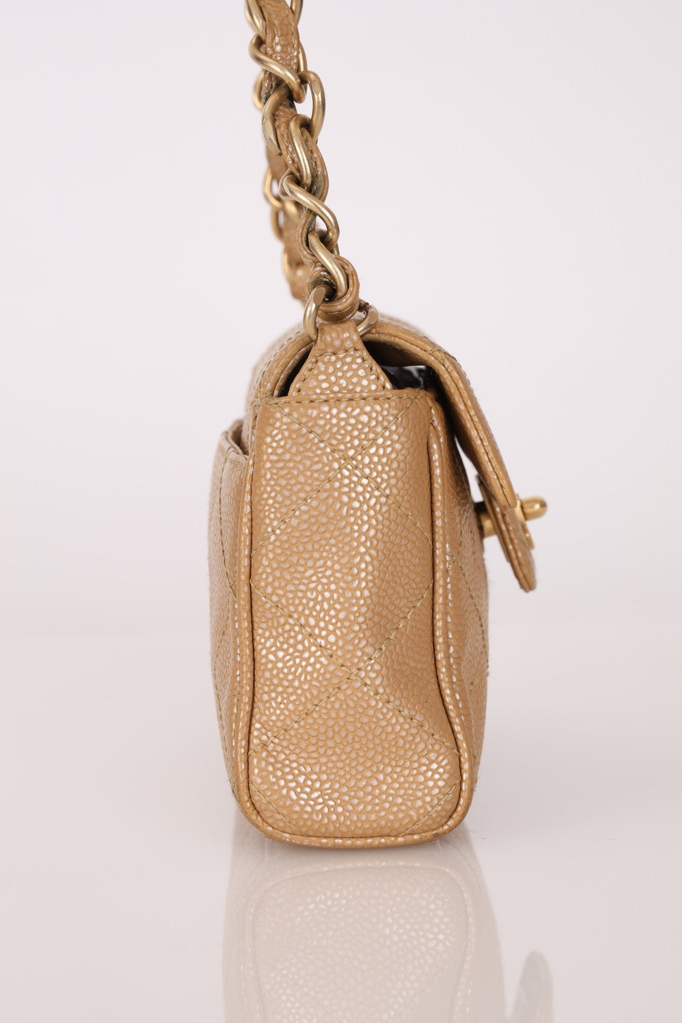 Ultra - Rare Chanel 2001 Iridescent Caviar Mini Half Flap - FashioNica