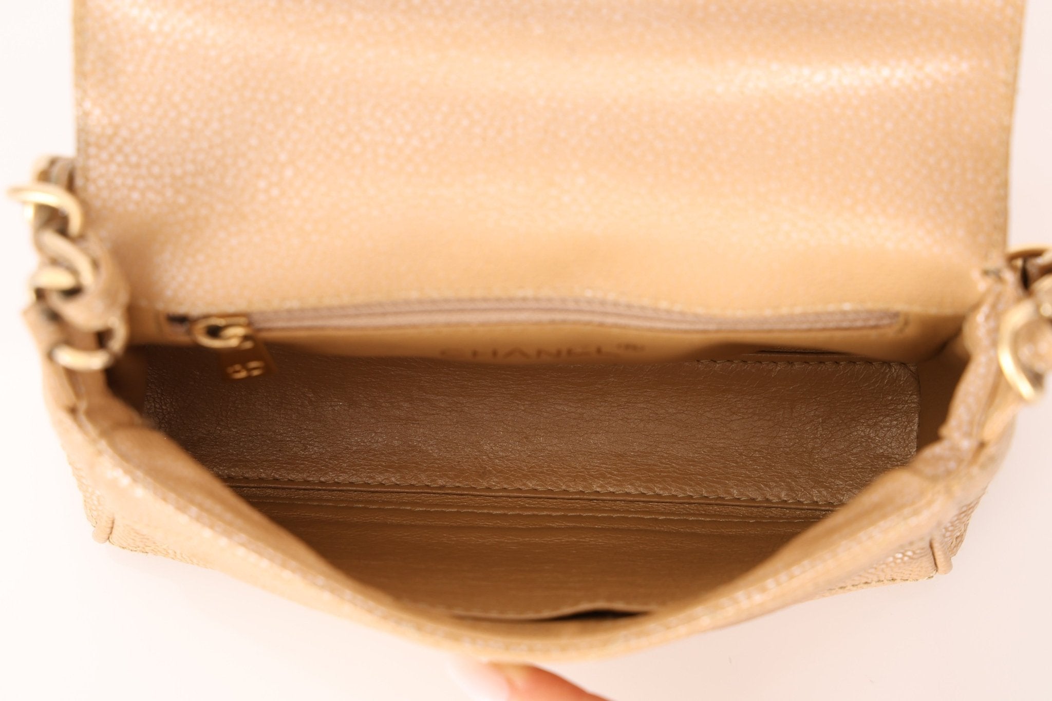 Ultra - Rare Chanel 2001 Iridescent Caviar Mini Half Flap - FashioNica