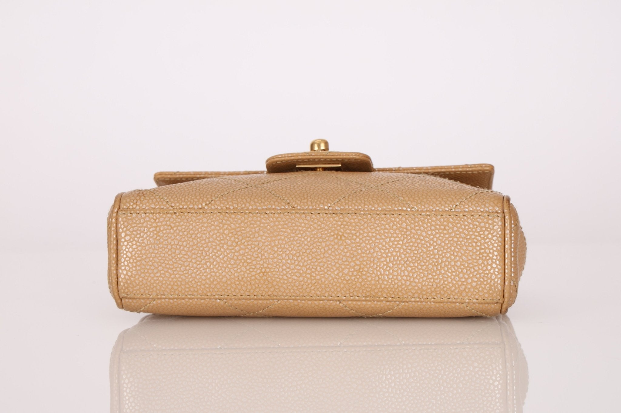 Ultra - Rare Chanel 2001 Iridescent Caviar Mini Half Flap - FashioNica