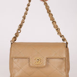 Ultra - Rare Chanel 2001 Iridescent Caviar Mini Half Flap - FashioNica