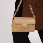 Ultra - Rare Chanel 2001 Iridescent Caviar Mini Half Flap - FashioNica