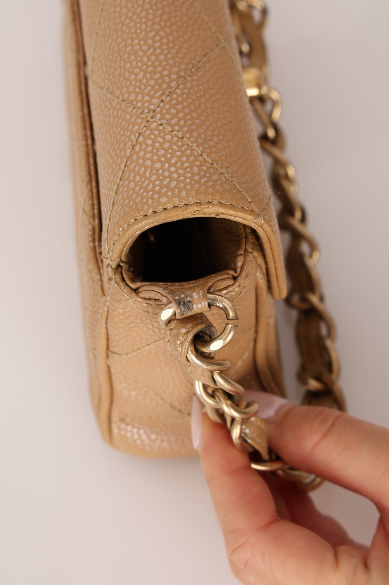 Ultra - Rare Chanel 2001 Iridescent Caviar Mini Half Flap - FashioNica