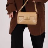 Ultra - Rare Chanel 2001 Iridescent Caviar Mini Half Flap - FashioNica