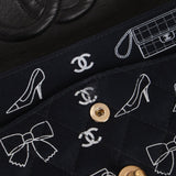 Ultra - Rare Chanel 2002 Canvas Icons Classic Medium Double Flap - FashioNica