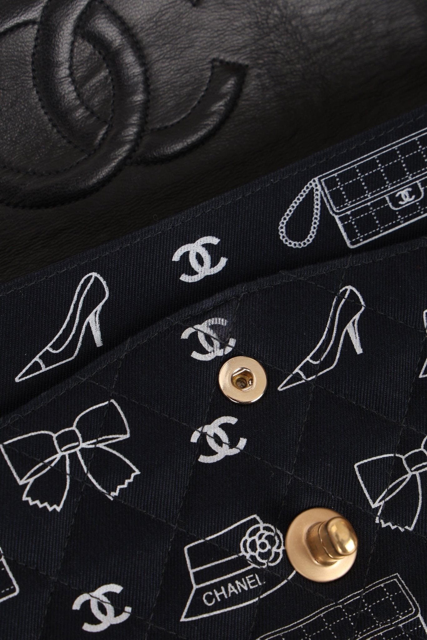 Ultra - Rare Chanel 2002 Canvas Icons Classic Medium Double Flap - FashioNica