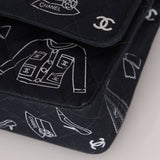 Ultra - Rare Chanel 2002 Canvas Icons Classic Medium Double Flap - FashioNica
