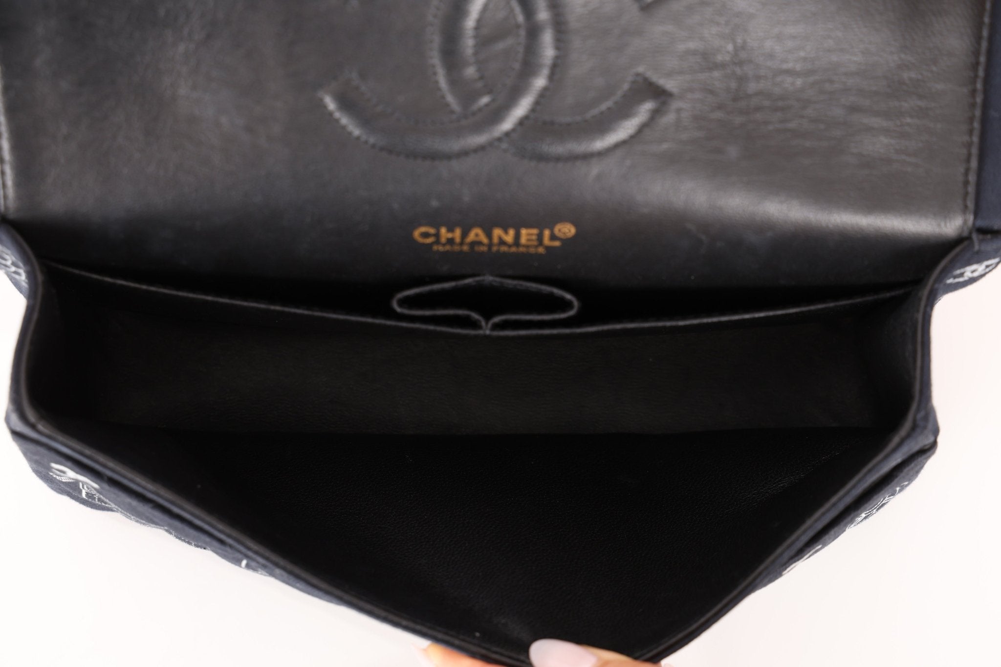 Ultra - Rare Chanel 2002 Canvas Icons Classic Medium Double Flap - FashioNica