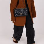 Ultra - Rare Chanel 2002 Canvas Icons Classic Medium Double Flap - FashioNica