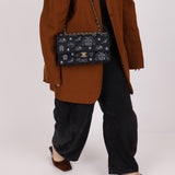 Ultra - Rare Chanel 2002 Canvas Icons Classic Medium Double Flap - FashioNica