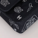 Ultra - Rare Chanel 2002 Canvas Icons Classic Medium Double Flap - FashioNica