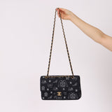 Ultra - Rare Chanel 2002 Canvas Icons Classic Medium Double Flap - FashioNica