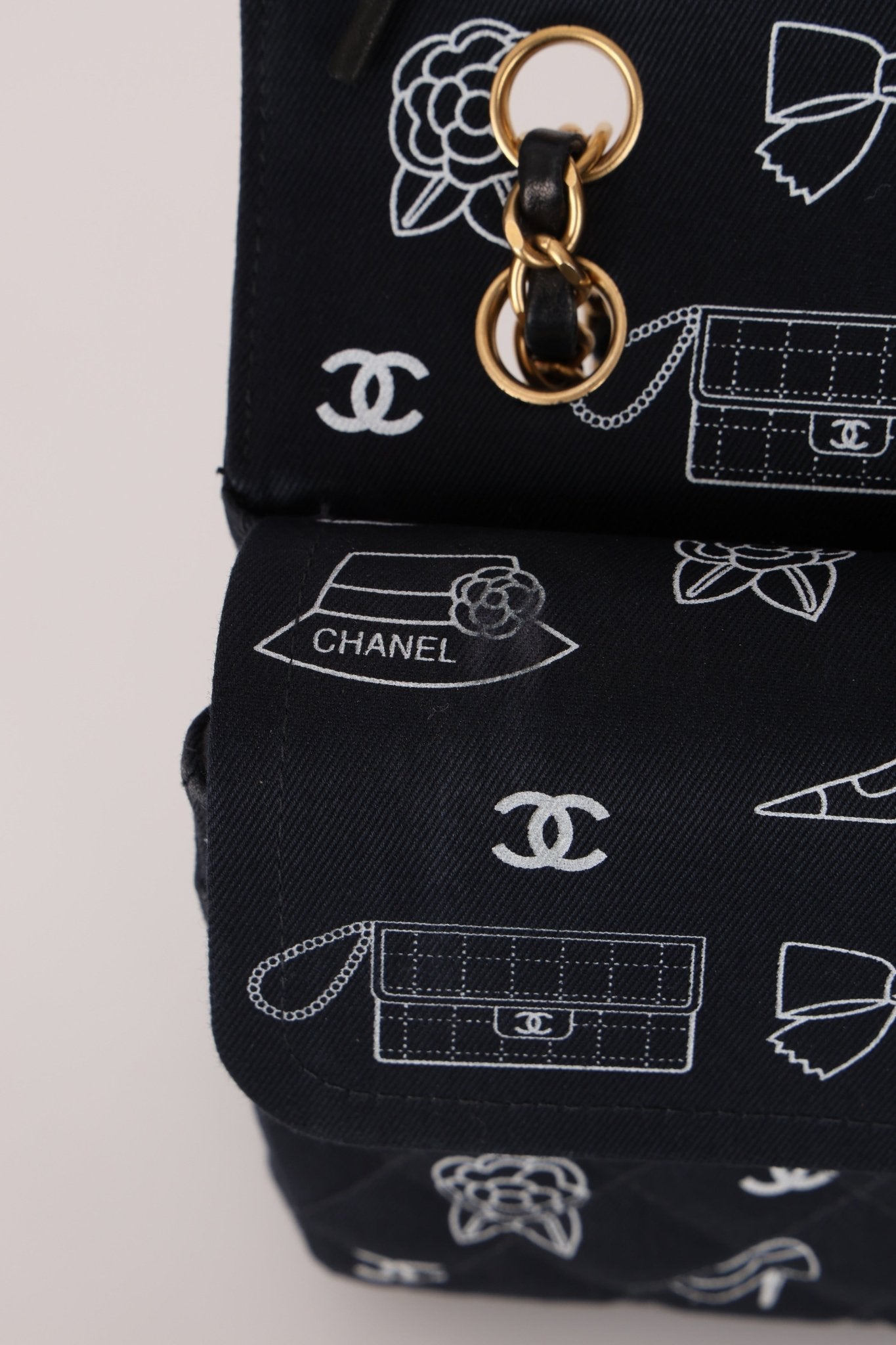 Ultra - Rare Chanel 2002 Canvas Icons Classic Medium Double Flap - FashioNica