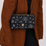 Ultra - Rare Chanel 2002 Canvas Icons Classic Medium Double Flap - FashioNica
