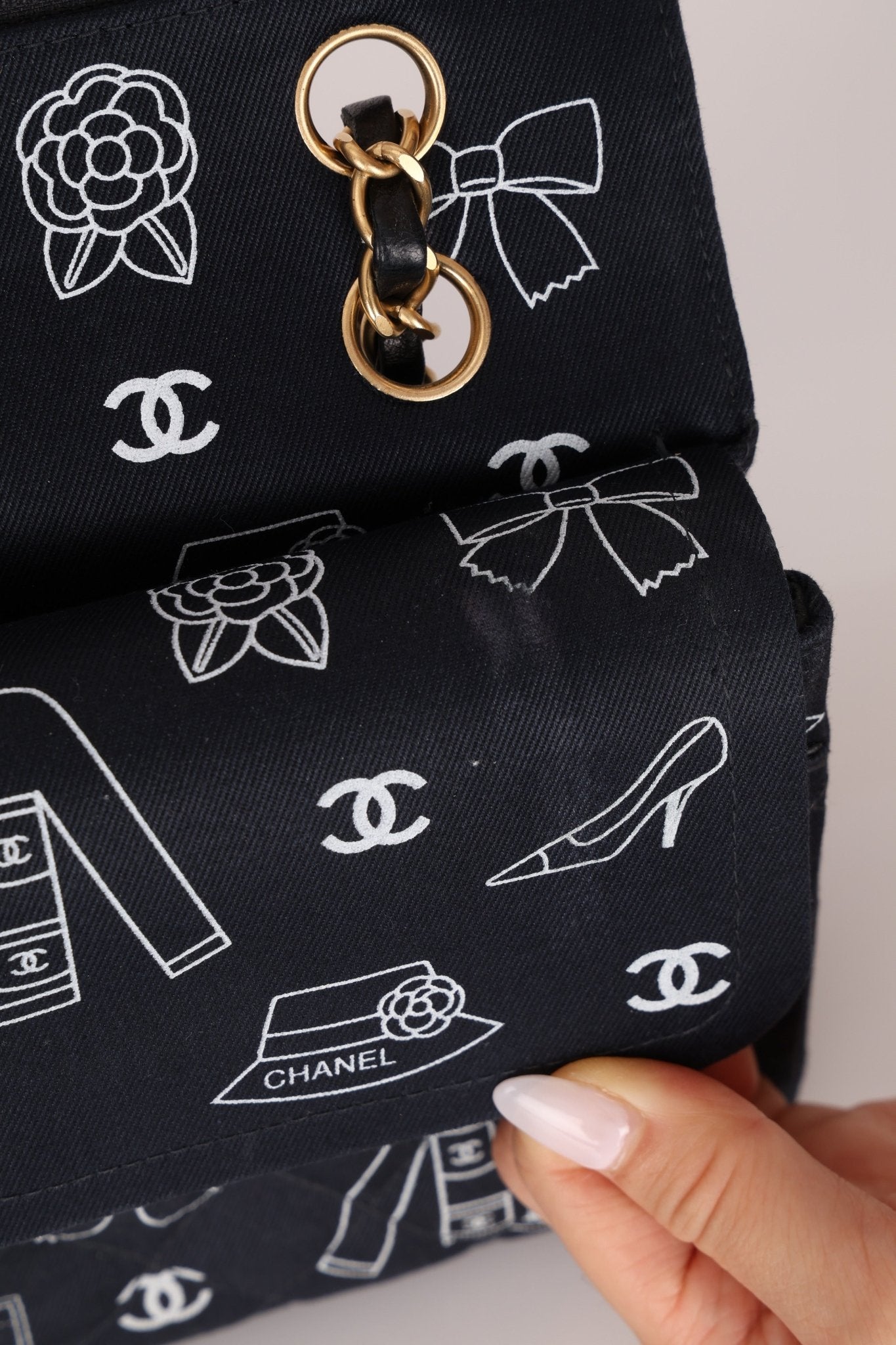 Ultra - Rare Chanel 2002 Canvas Icons Classic Medium Double Flap - FashioNica