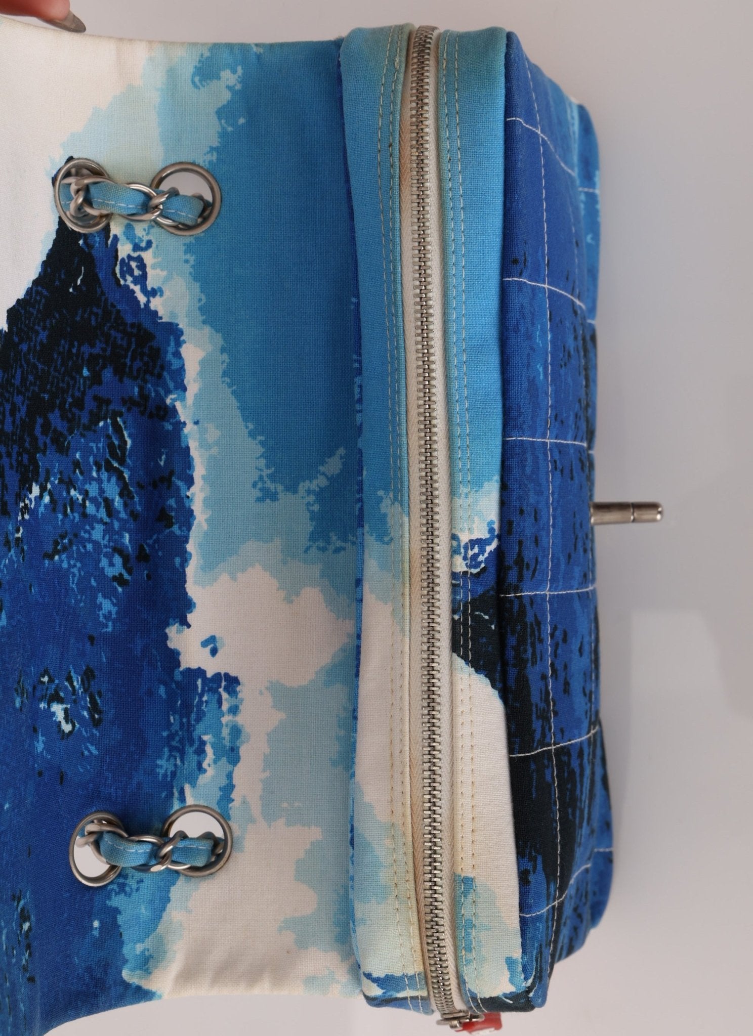 Ultra - Rare Chanel 2002 Denim Surf Line Flap Bag - FashioNica