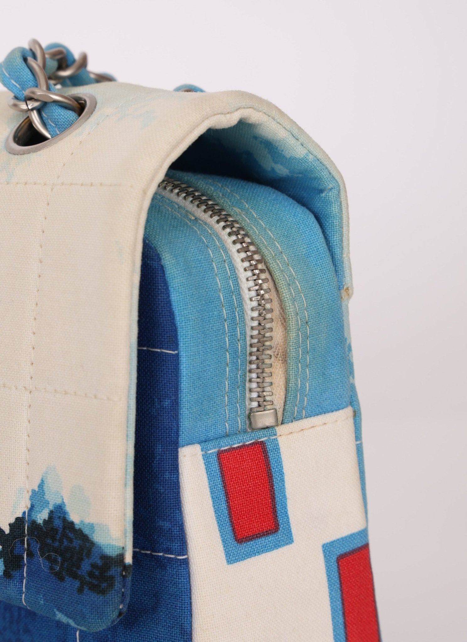 Ultra - Rare Chanel 2002 Denim Surf Line Flap Bag - FashioNica