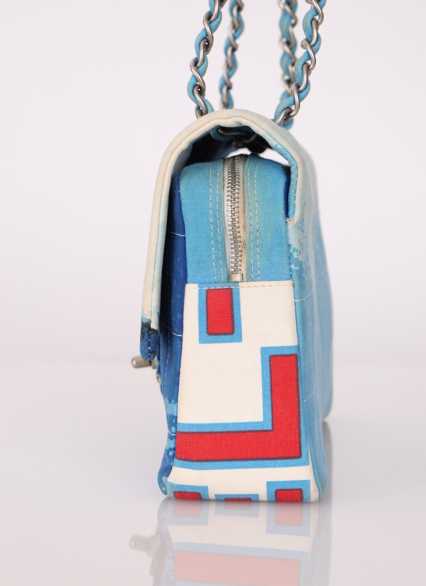 Ultra - Rare Chanel 2002 Denim Surf Line Flap Bag - FashioNica