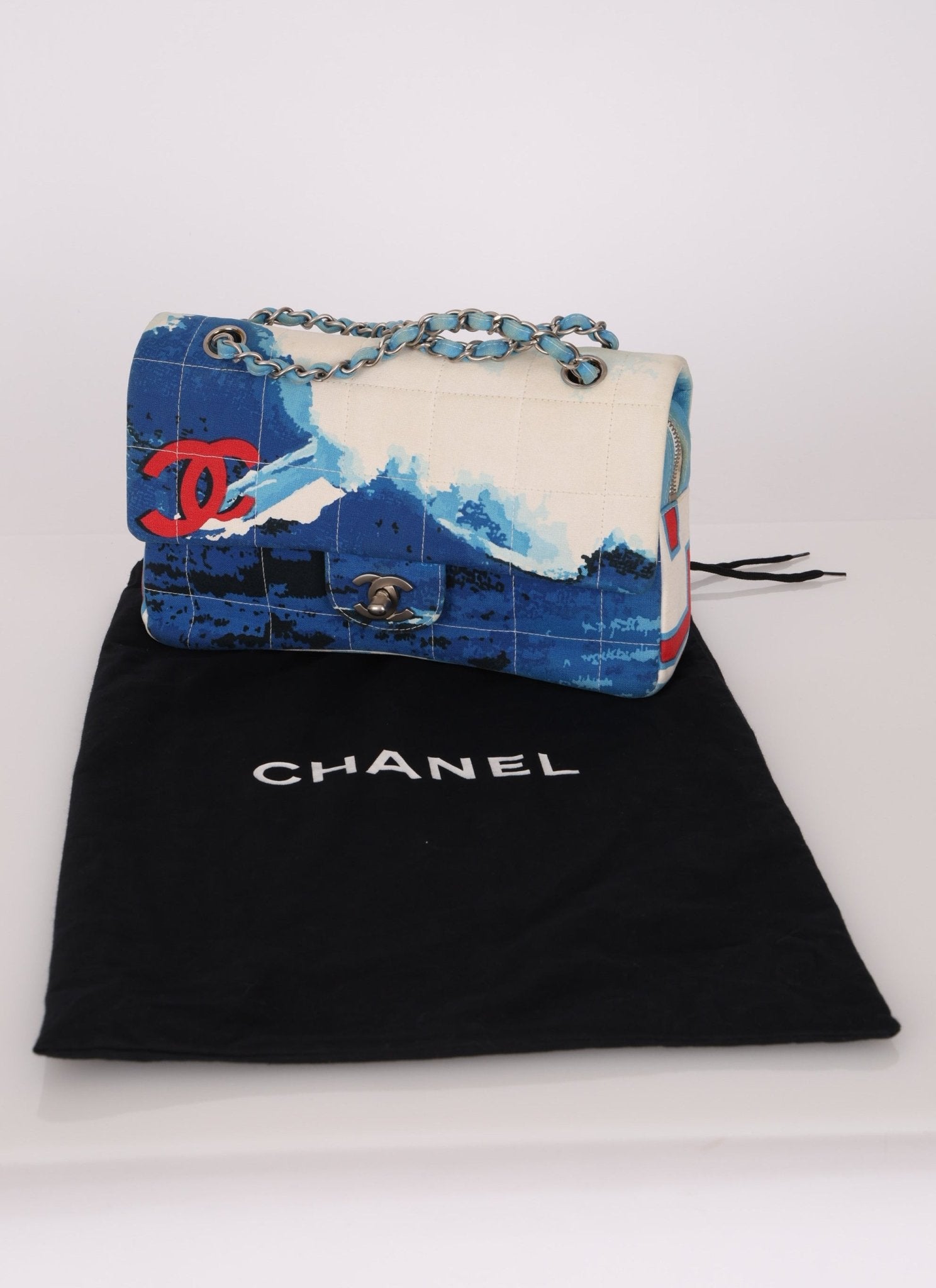 Ultra - Rare Chanel 2002 Denim Surf Line Flap Bag - FashioNica