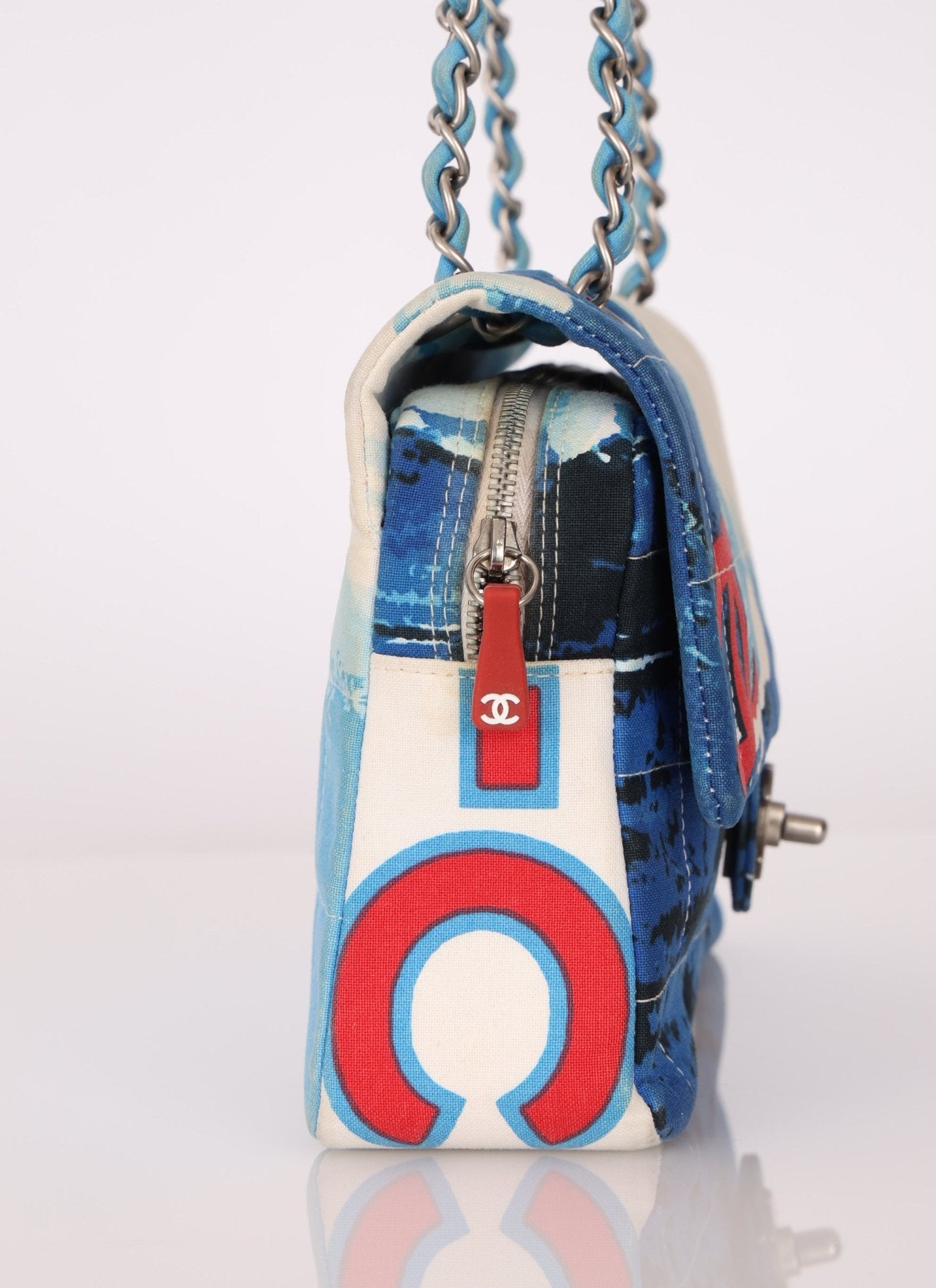 Ultra - Rare Chanel 2002 Denim Surf Line Flap Bag - FashioNica