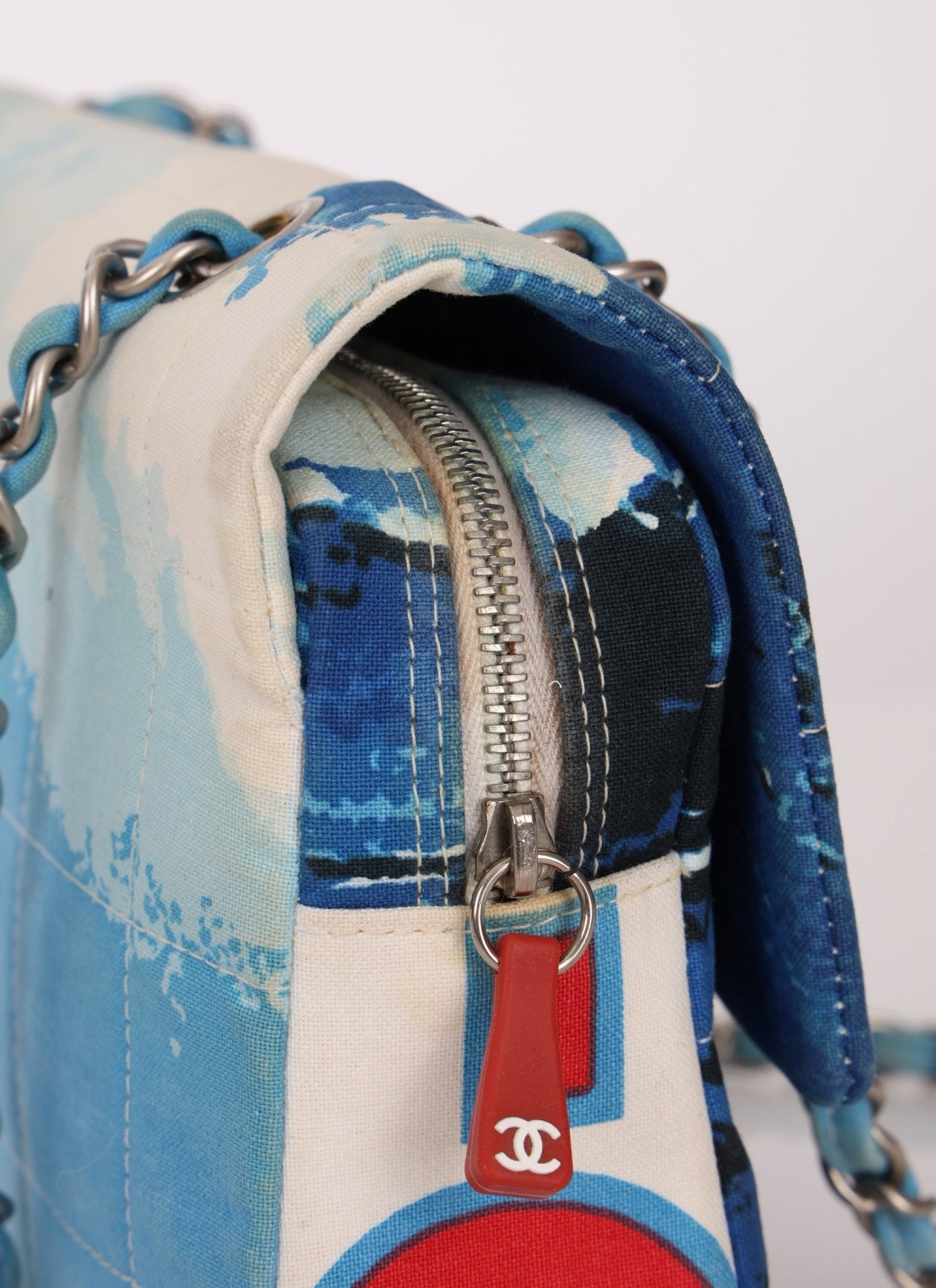 Ultra - Rare Chanel 2002 Denim Surf Line Flap Bag - FashioNica